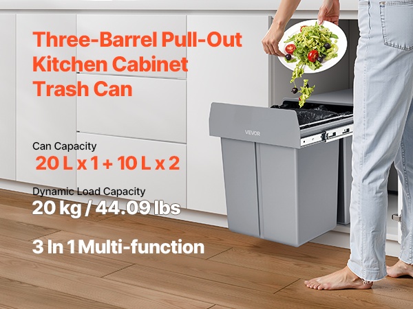 Kaksoissäiliöllinen ulosvedettävä jätevaunu