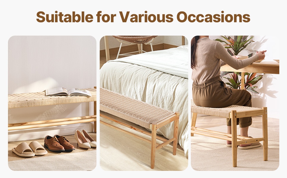 Rottinkipenkki eri sisustuskohteissa