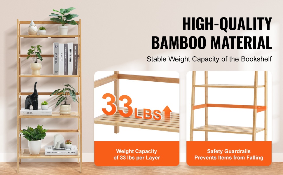 Tukeva bambukirjahylly