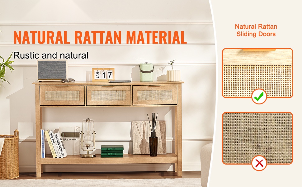 Rottinkikonsolipöytä, yleiskuva