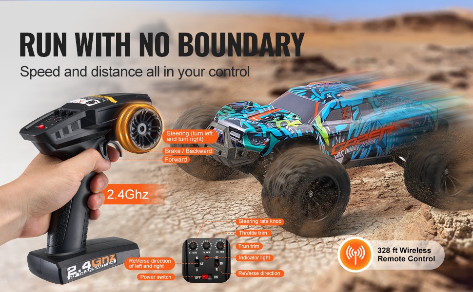 Kauko-ohjattava maastoauto käytössä ulkona