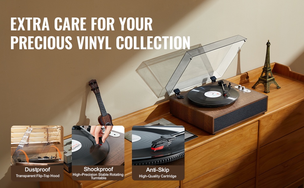 Tärinää vaimentava levysoittimen rakenne