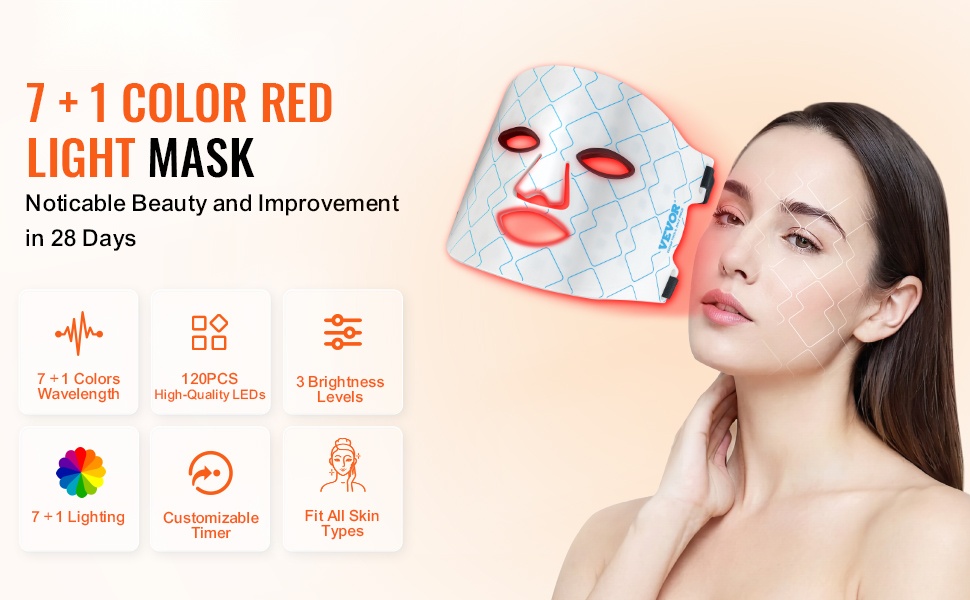 Punavaloterapiamaski kasvoille