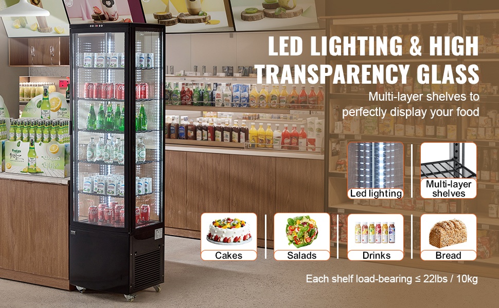 Kylmävitriinin säädettävät hyllyt