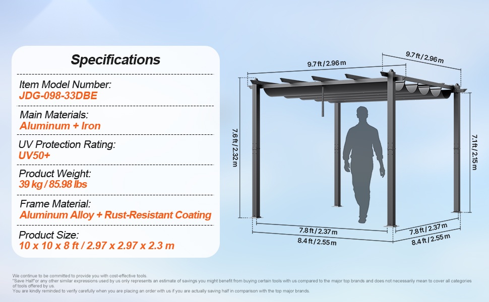 Valmis pergola ulkokäytössä