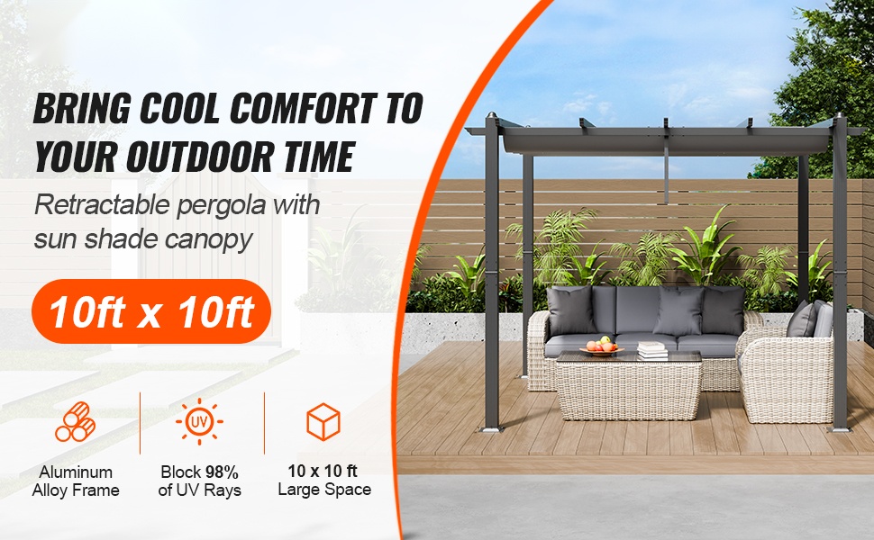 Pergola säädettävällä katoksella