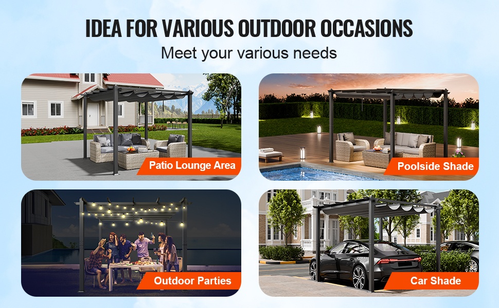 Pergolan käyttö erilaisissa ulkotiloissa