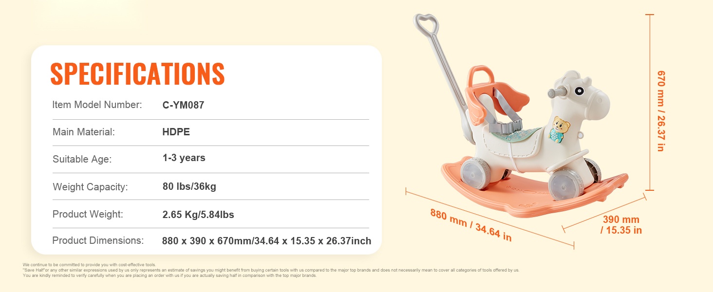 Keinuhevonen sileillä pyörillä