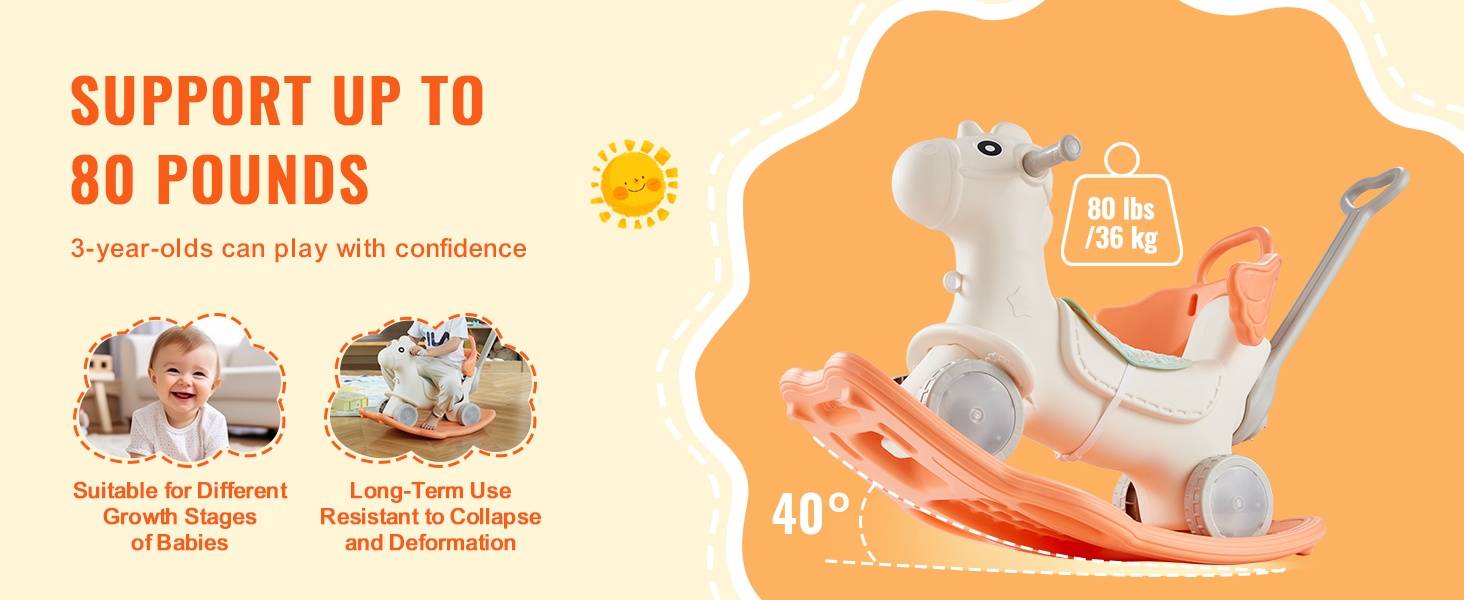 Keinuhevosen kantavuus 80 lbs