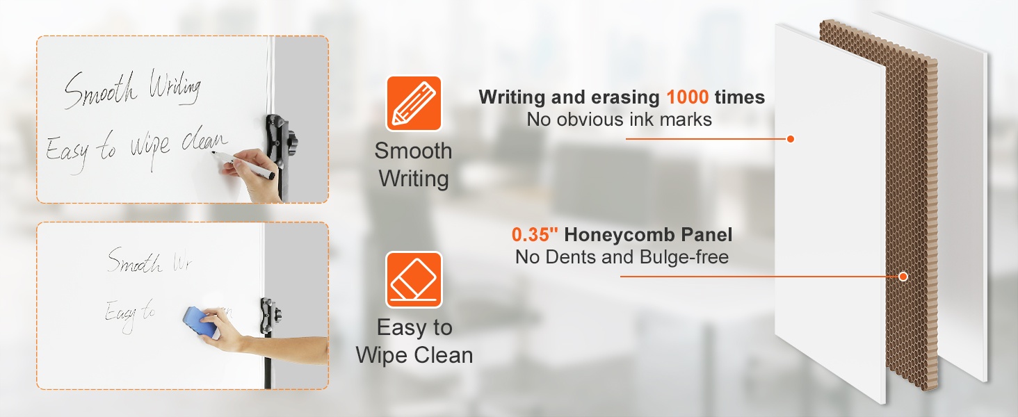 Tasainen kirjoitus- ja pyyhintäpinta