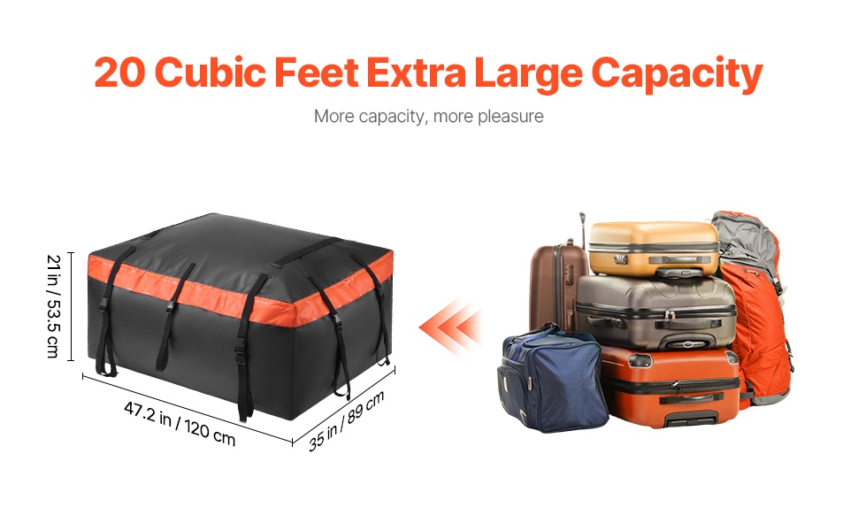 Laukun suuri tilavuus käytössä