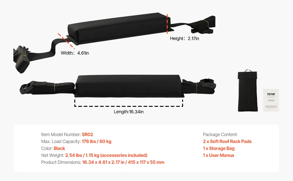 Pehmusteet ja tarvikkeet säilytyslaukussa