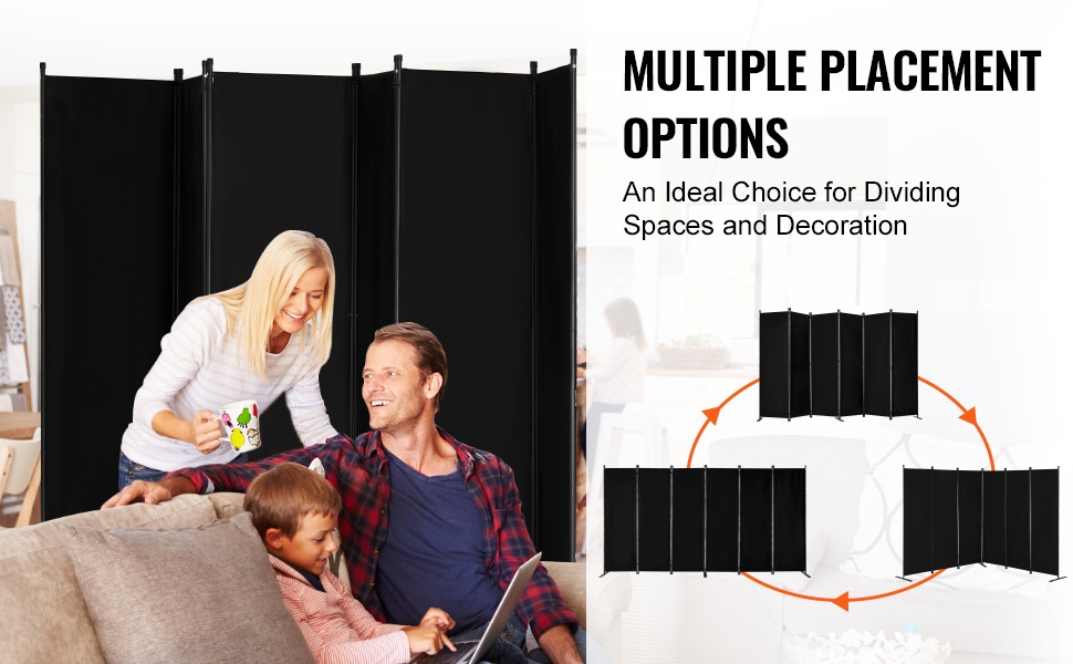 Taitettava ja helposti siirrettävä huoneenjakaja