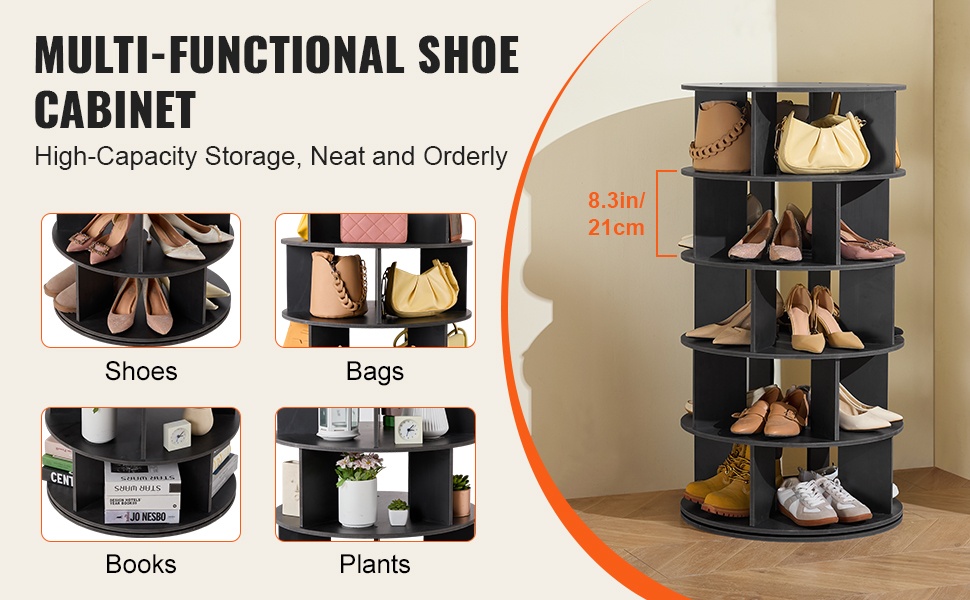 Pyörivä kenkätorni monikäyttöiseen säilytykseen