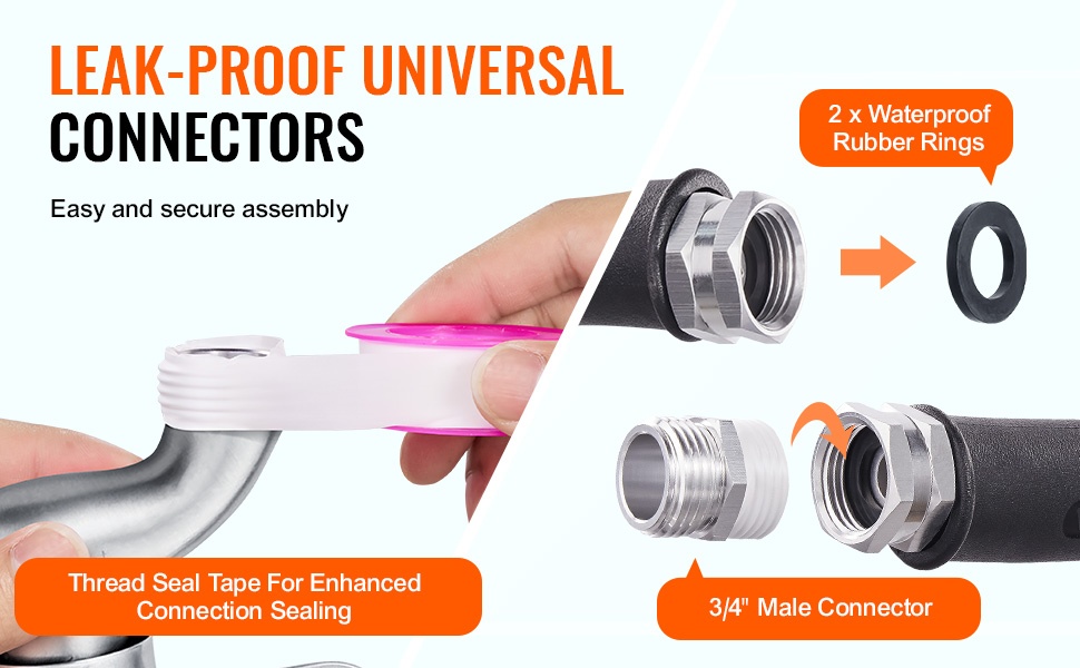 Lämmitettävän letkun vuotosuojatut liittimet