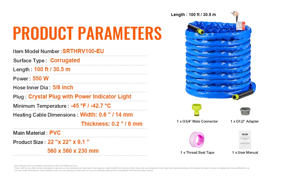 Lämmitettävä vesiletku talvikäyttöön