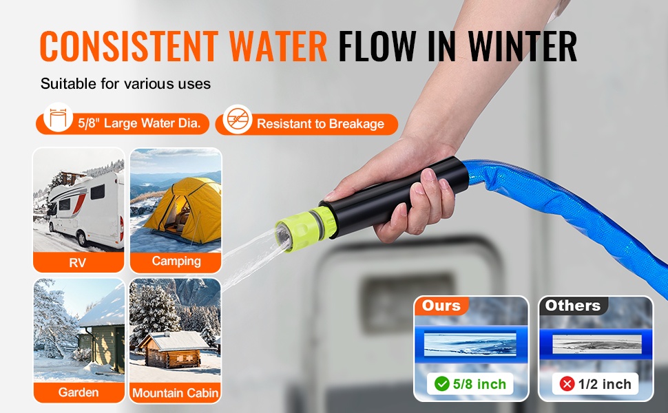 Kestävä talvikäyttöön soveltuva vesiletku