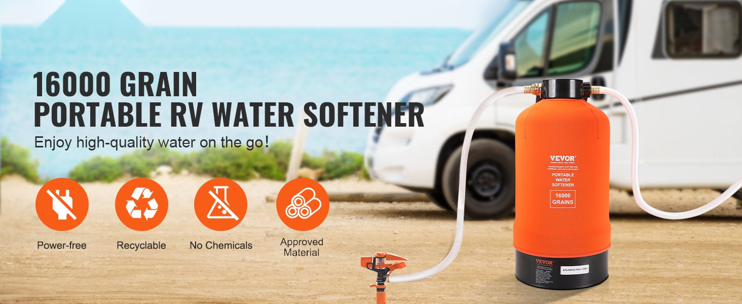 Kannettava vedenpehmennin asuntovaunuille ja veneille