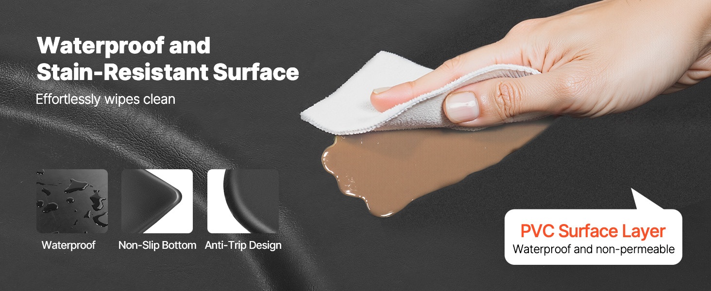 Vedenpitävä ja helposti puhdistettava PVC-pinta