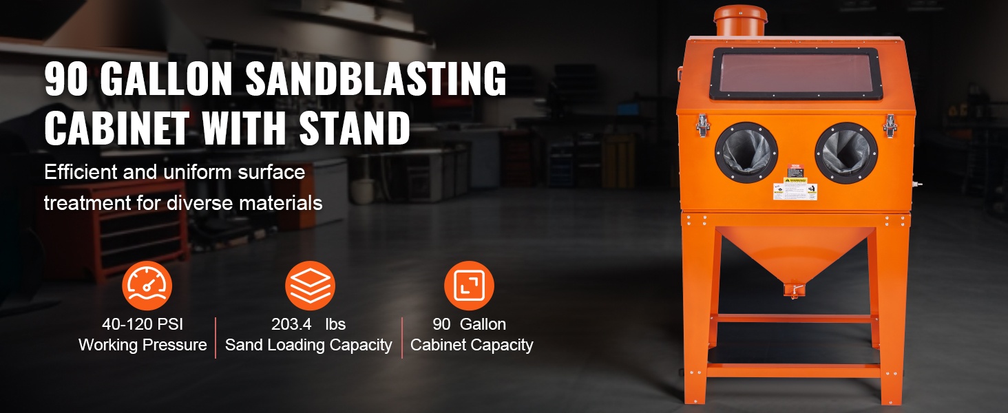 Hiekkapuhalluskaappi yksityiskohta