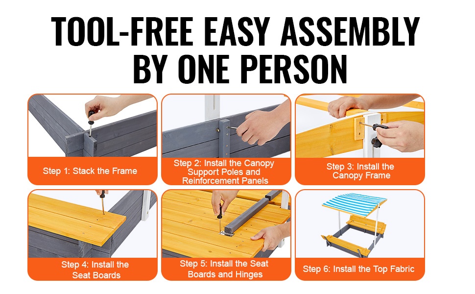 Helposti koottava hiekkalaatikko