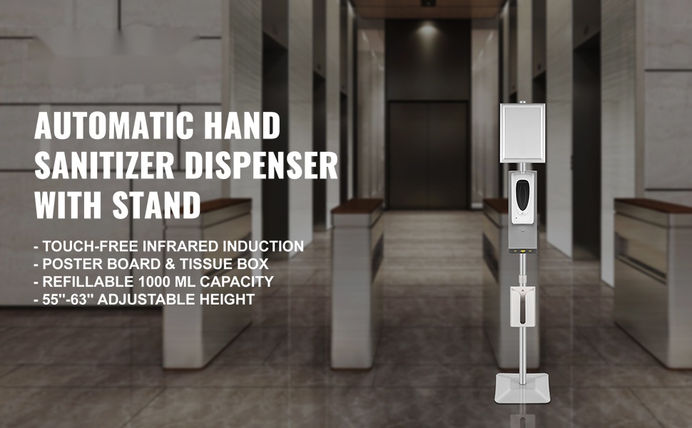 Automaattinen käsidesiannostelija telineellä