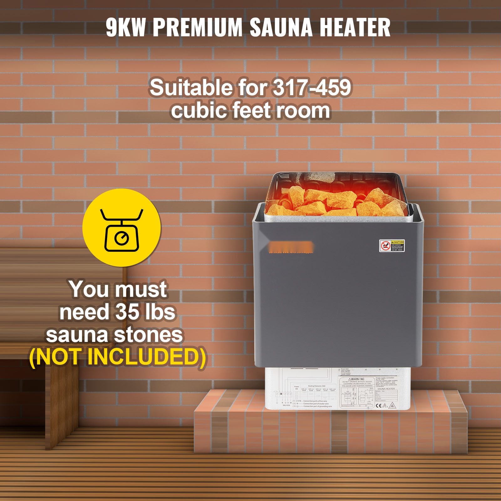 9KW saunakiuas käytössä