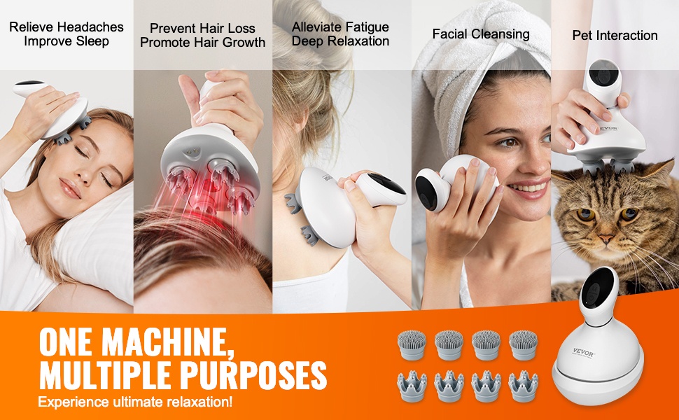 Ladattava ja monikäyttöinen päänhierontalaite