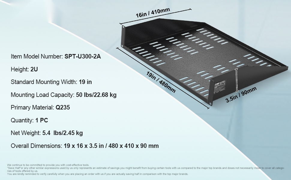 2 kpl 1U räkkihyllysetti