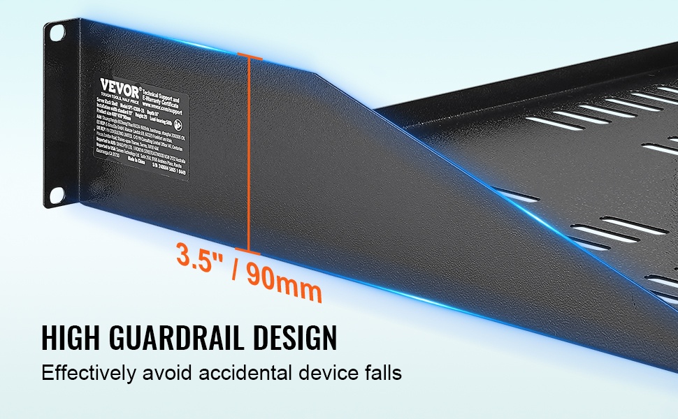 Vakaa hylly leveällä tukipinnalla