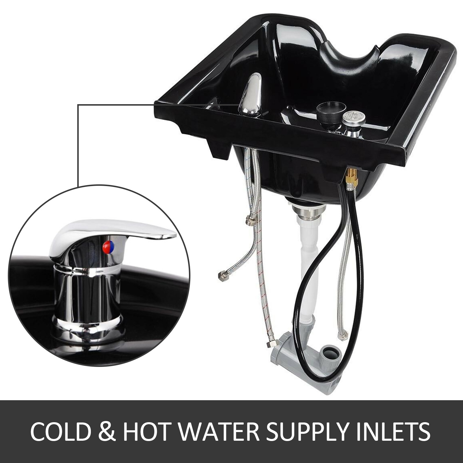 Mukava niskatuki shampookulhossa