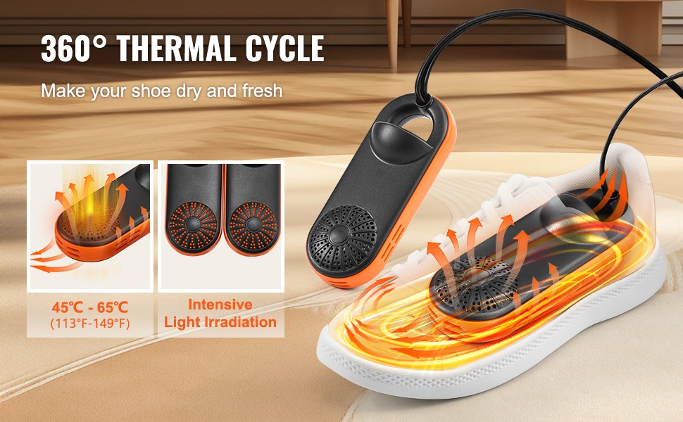 Kenkäkuivain 360° lämpimän ilman kierto