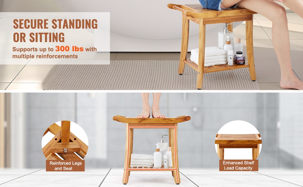 Tukeva bambupenkki kylpyhuoneeseen