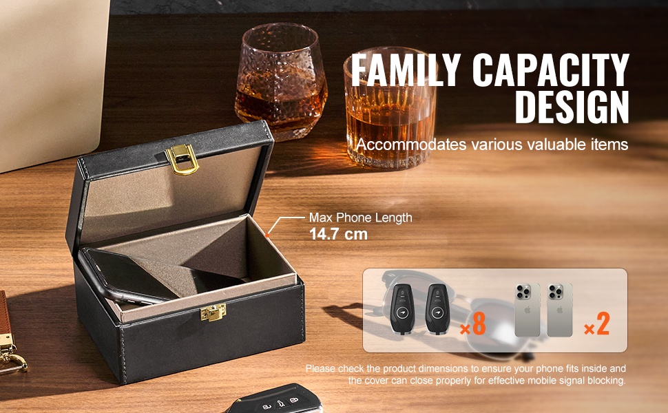 Signaalinsuojauslaatikko, tilavuus ja säilytystila