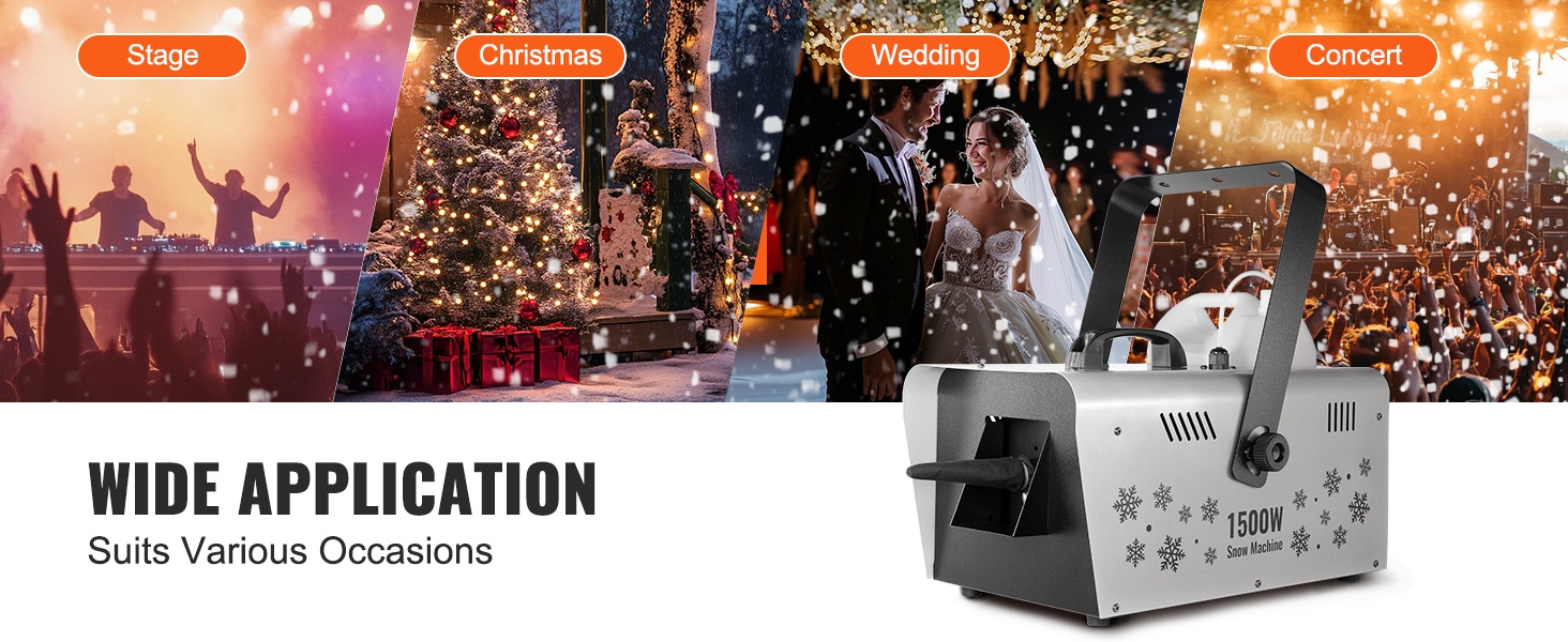 Lumisade-efekti juhlatilassa