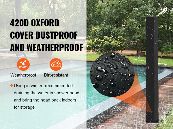 Säänkestävä suojapäällinen ulkosuihkulle