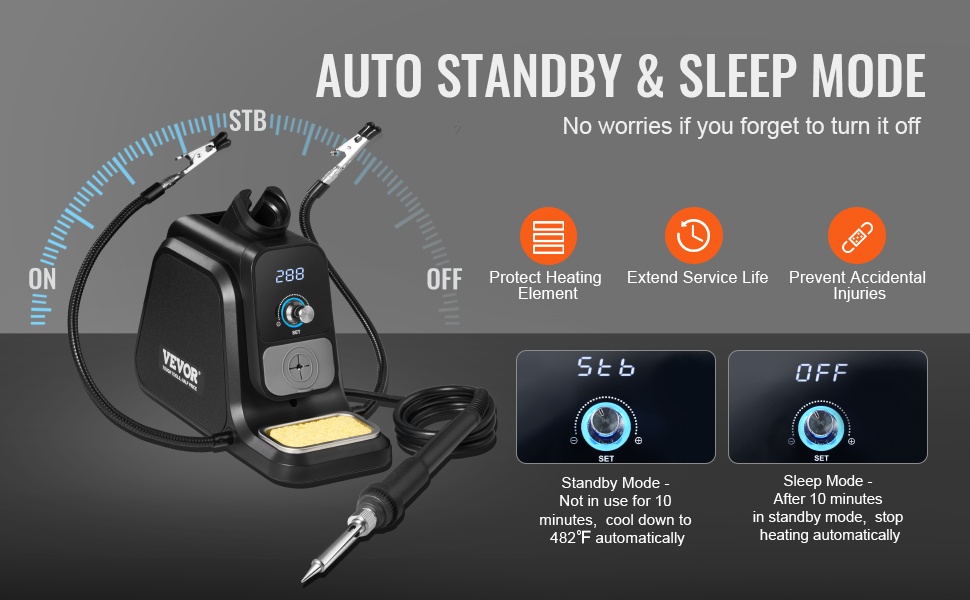 Automaattinen valmius- ja lepotila juotosasemassa