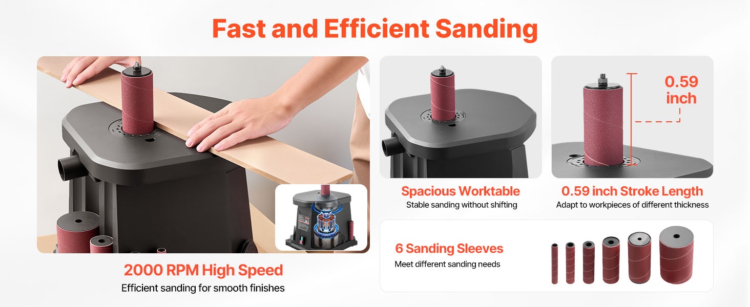 Värähtelevä kara- ja nauhahiomakone pöydällä