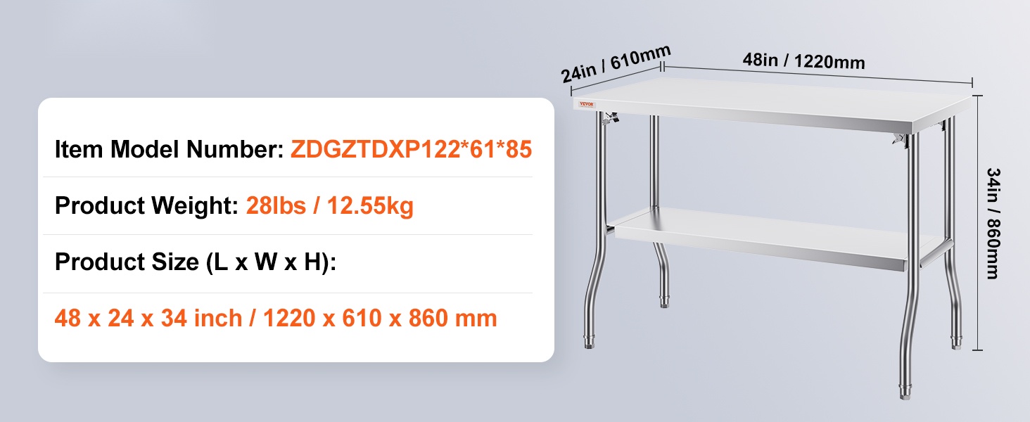 Ruostumaton teräspöytä käytössä