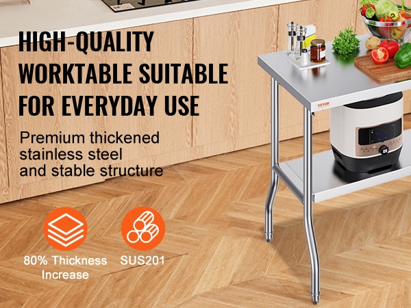 Ruostumaton teräspöytä, mobiilinäkymä 1