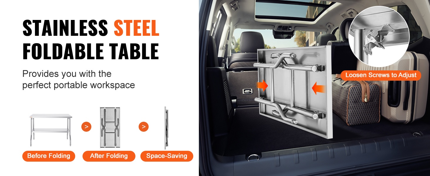 Ruostumaton teräspöytä, näkymä 2