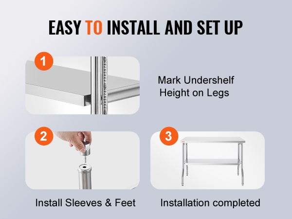 Ruostumaton teräspöytä, mobiiliyksityiskohta 1