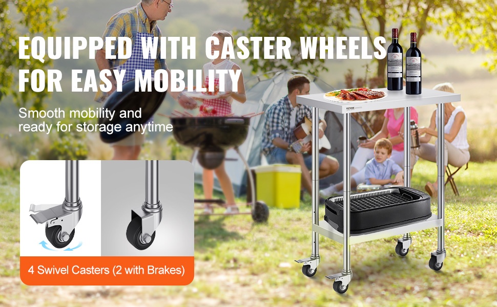 Helposti koottava ruostumaton terästyöpöytä