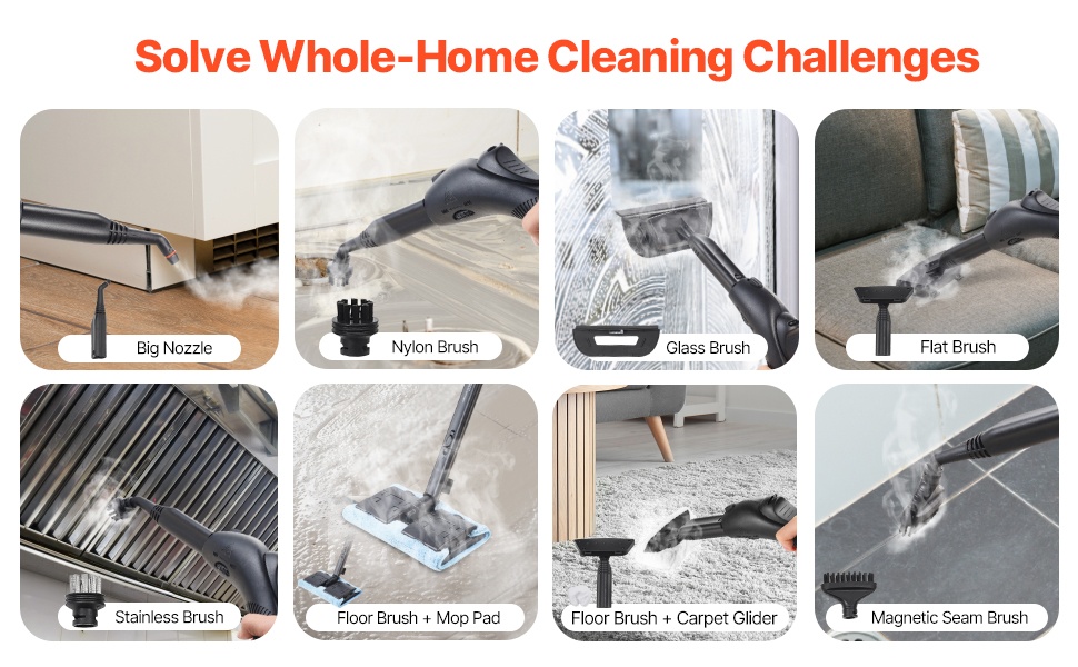 Höyrypuhdistin, lisävarusteet