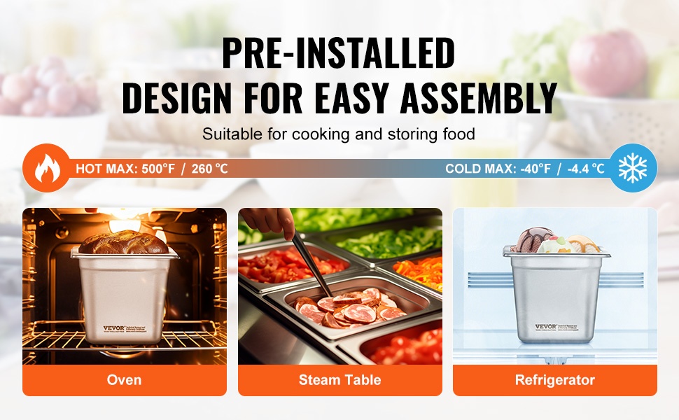 Lämpöä ja kylmää kestävät ruostumattomat höyrypöytäastiat