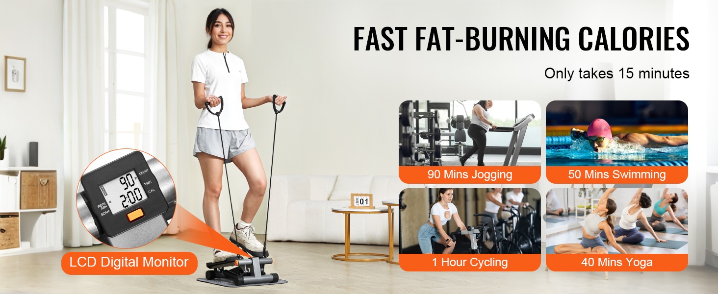 LCD-näytöllä varustettu stepperi