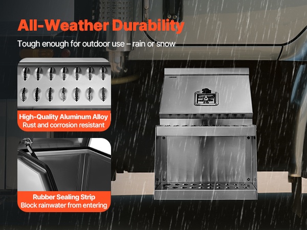 Alumiinisen työkalulaatikon rakenne lähikuva