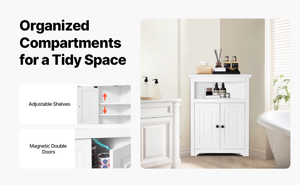 Kulmakaapin sisätila ja hyllyt