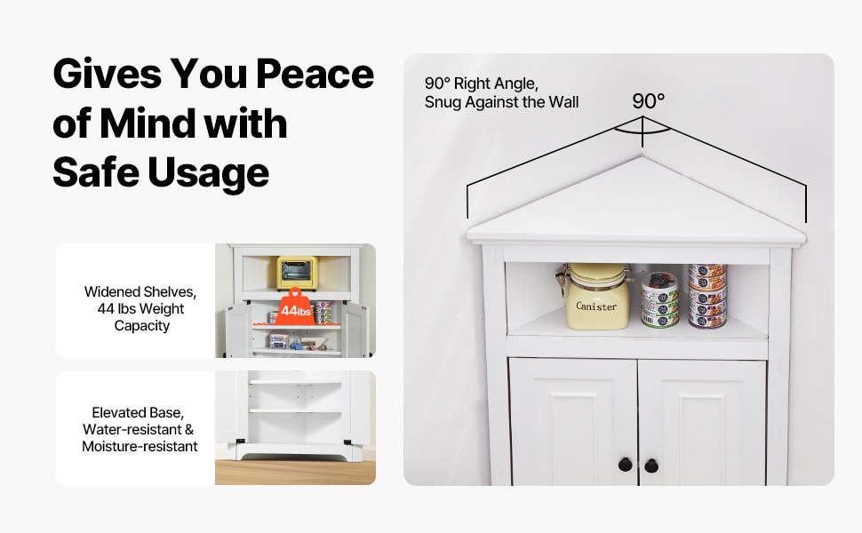 Tukevat hyllyt ja korotettu jalusta