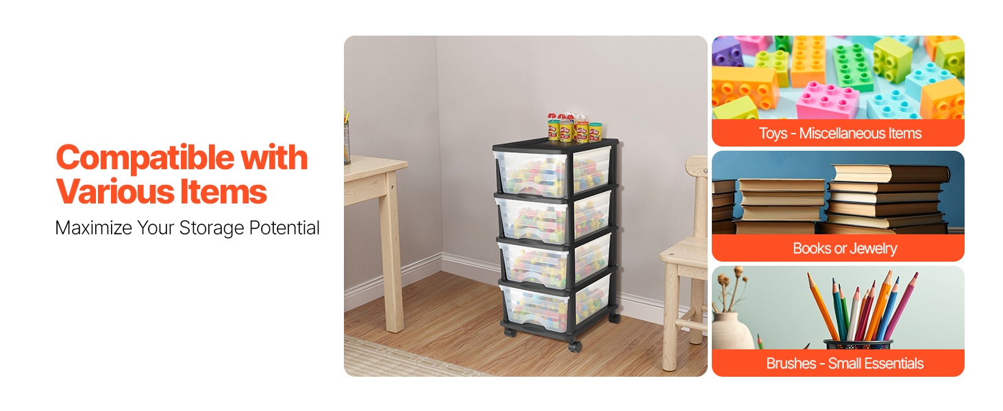 Säilytysvaunu eri tiloissa